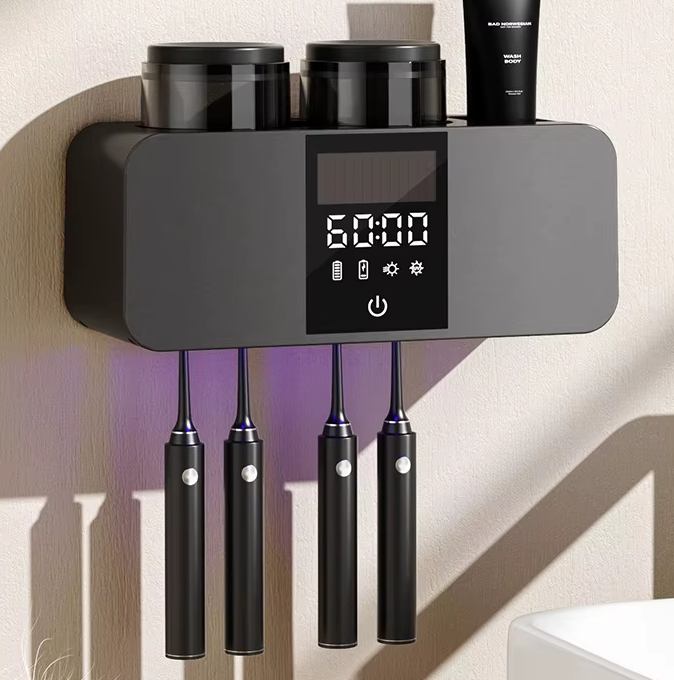 Suporte de escova de dentes Inteligente - UVC + UVA, organizador de escova de dentes elétrica
