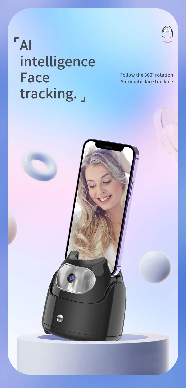 Robô Para Selfie com giro 360º - Sensor de movimento