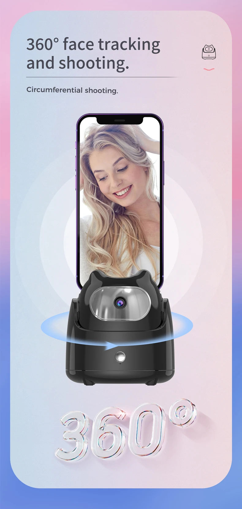 Robô Para Selfie com giro 360º - Sensor de movimento