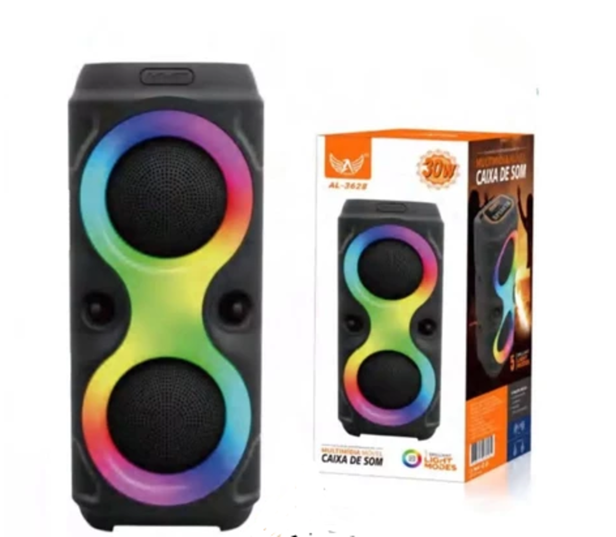 CAIXA DE SOM LED BLUETOOH COM LED RGB